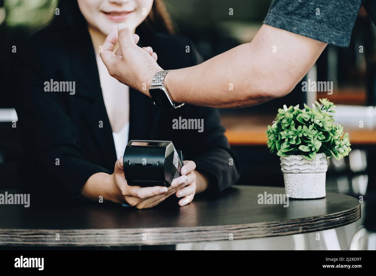 Payment security technology concept and service fees, Employees are