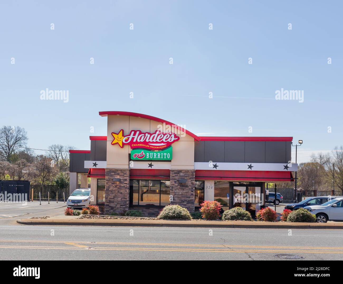 Hardees restaurant sign usa hi-res stock photography and