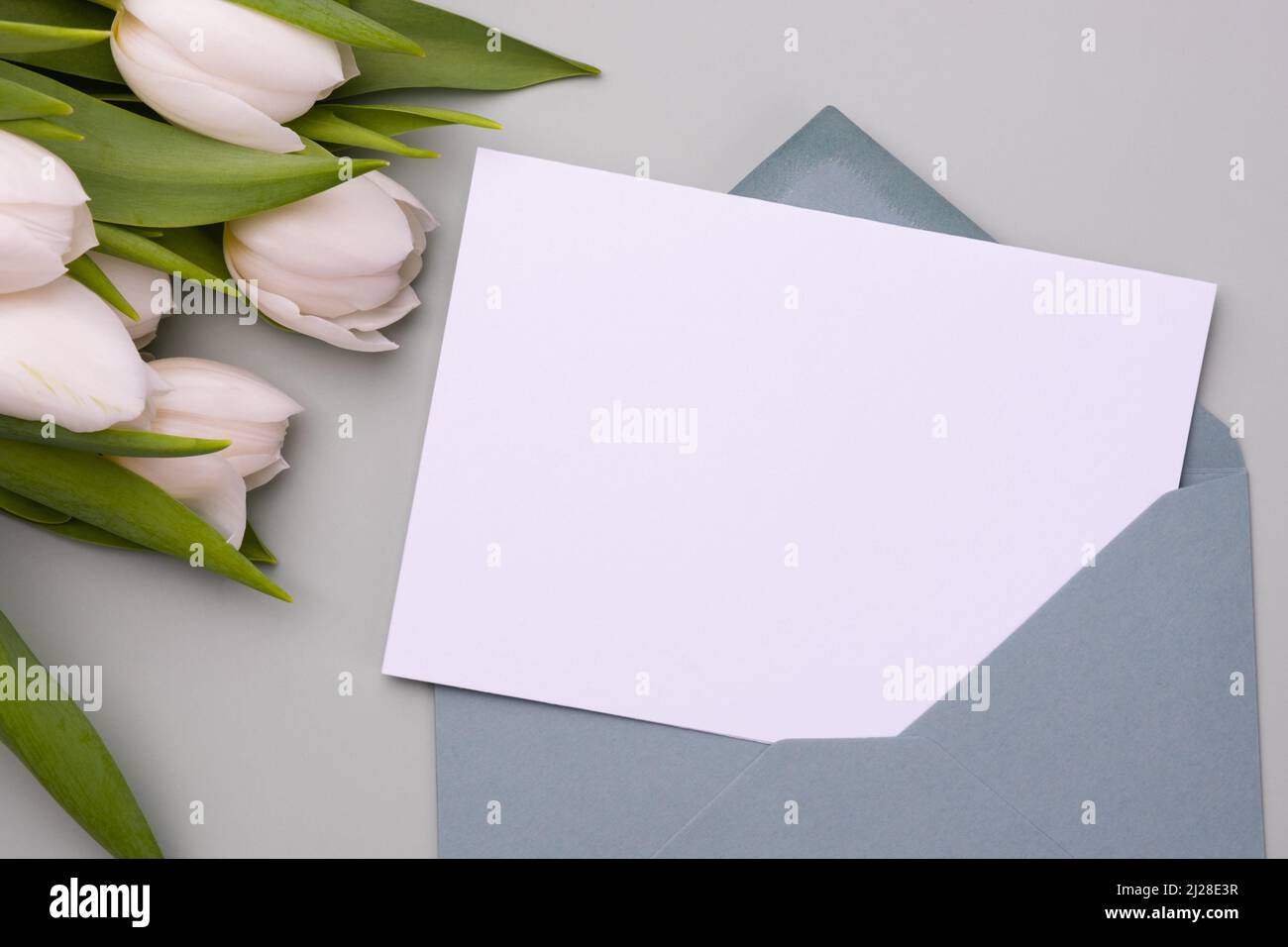 Blank for the design of a greeting card or invitation in an envelope