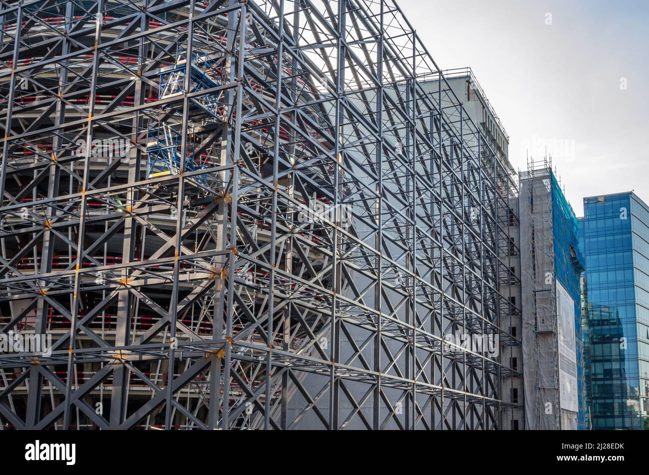 BRUSSELS, BELGIUM - AUGUST 21, 2013: Modern architecture, the Europa building during its construction. Is the seat of the European Council and Council Stock Photo