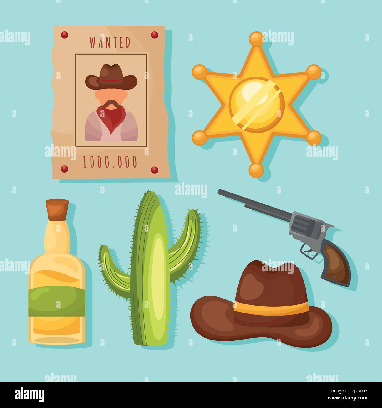six wild west icons Stock Vector Image & Art - Alamy
