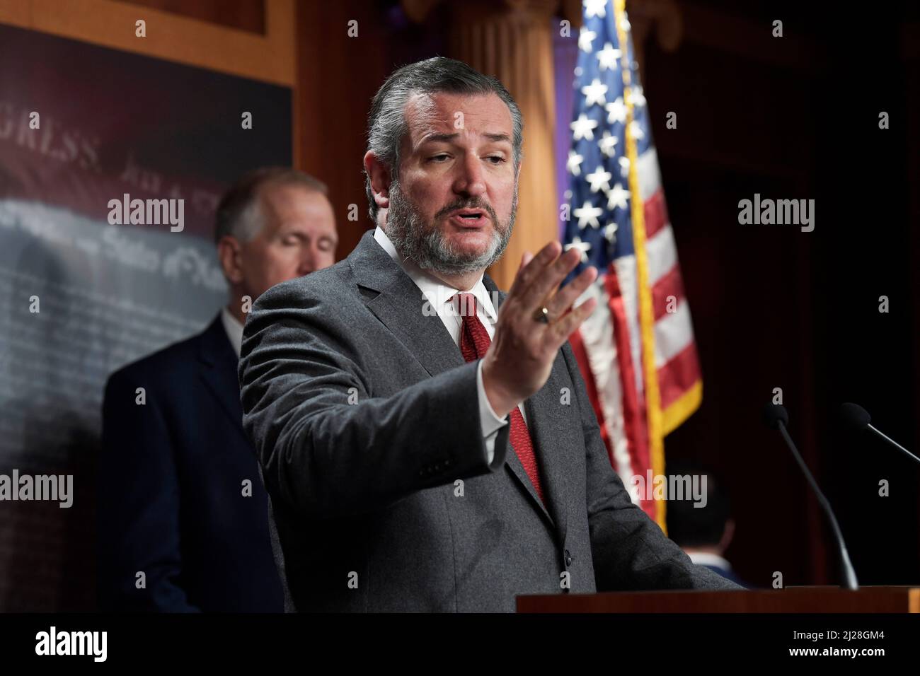 Washington DC, USA. March 30, 2022, Washington, Distric of Columbia, USA: Senator TED CRUZ(R-TX) speaks about US-MX border during a press conference, today on March 30, 2022 at SVC/Capitol Hill in Washington DC, USA. (Credit Image: © Lenin Nolly/ZUMA Press Wire) Credit: ZUMA Press, Inc./Alamy Live News Stock Photo