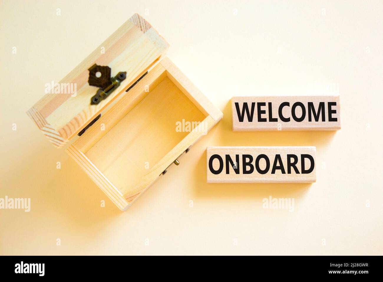 onboard symbol. Concept words onboard on wooden blocks