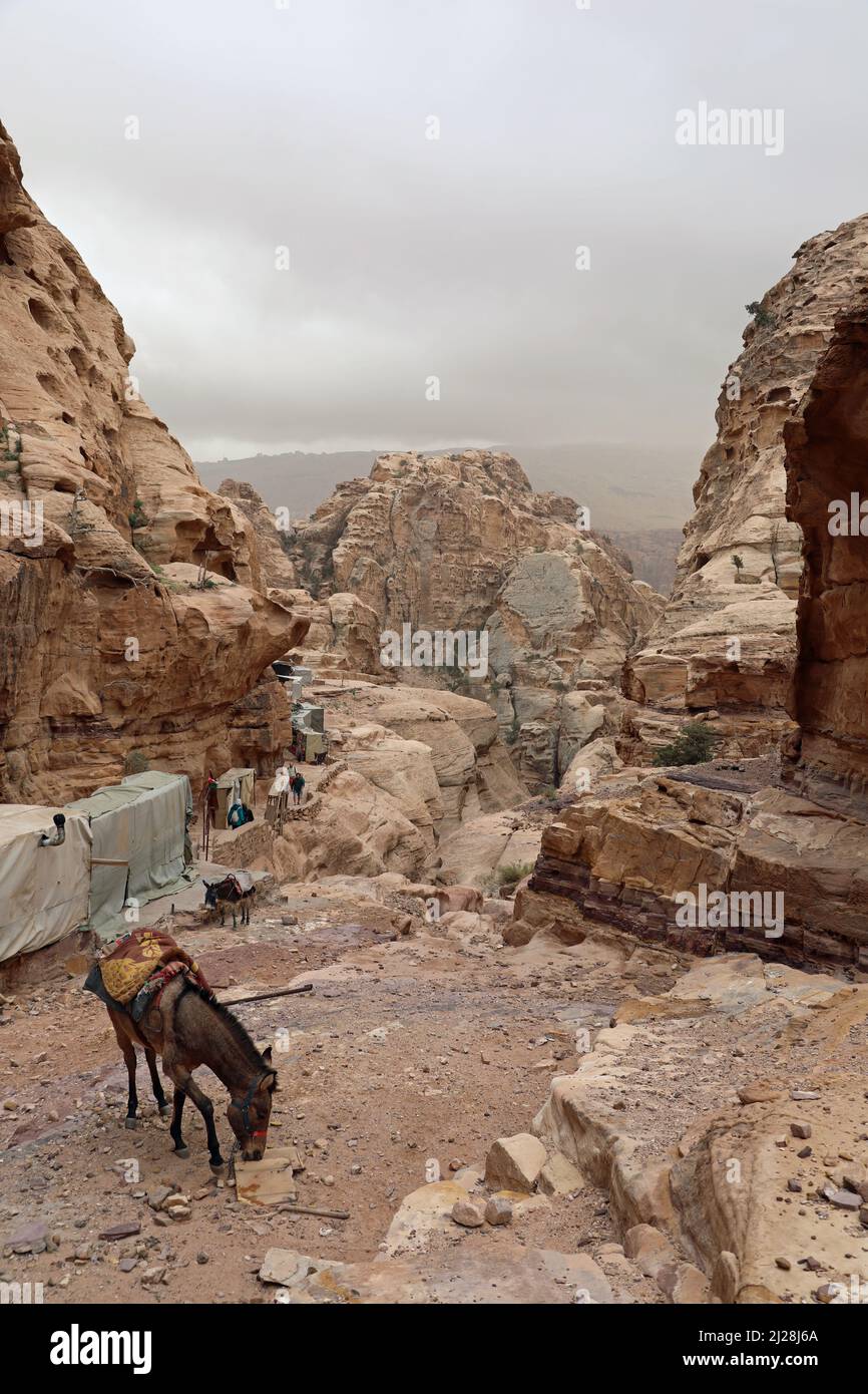 The Ad Deir Route at Petra Stock Photo