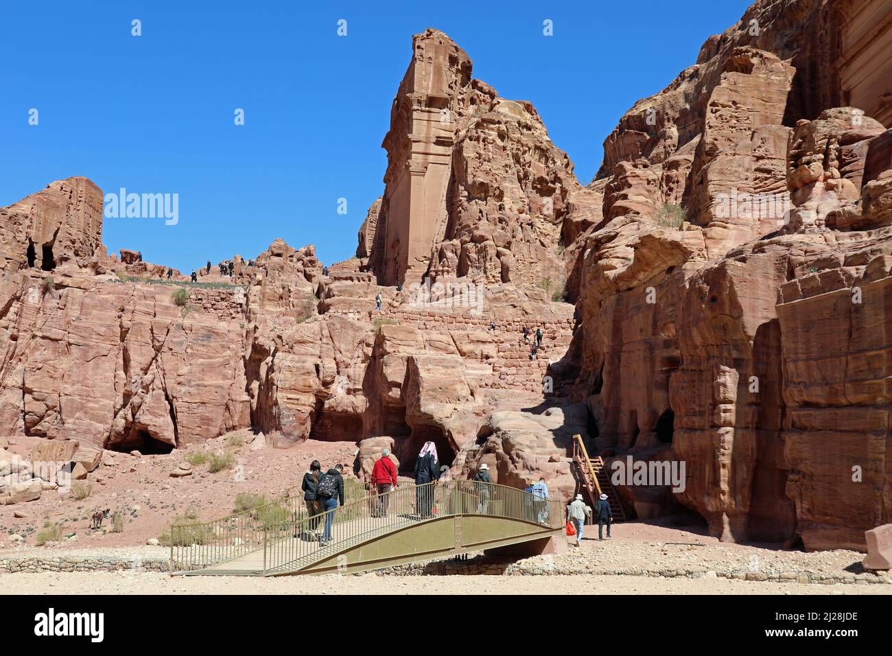 Path to the Royal Tombs at Petra Stock Photo