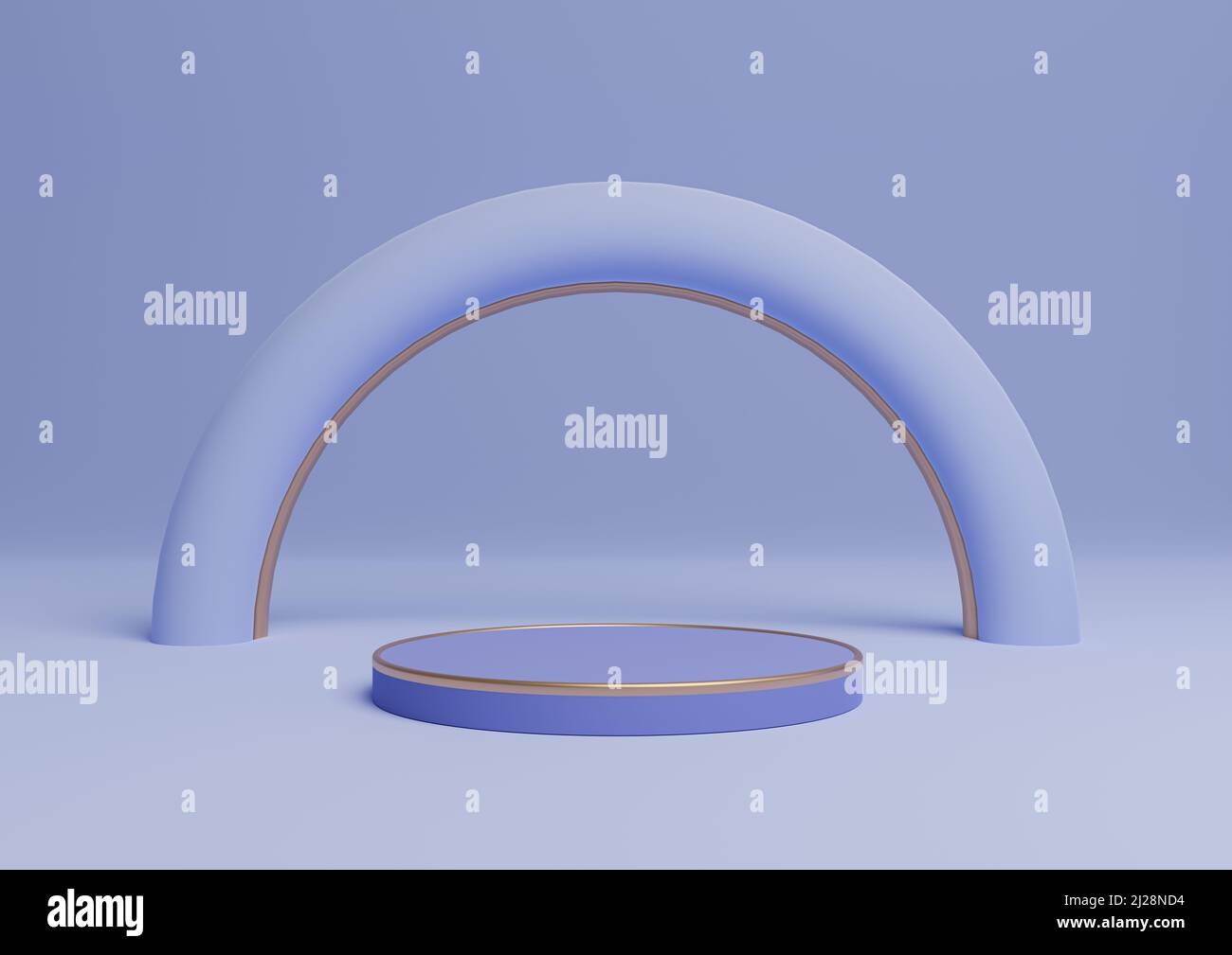 Light, pastel blue 3D rendering simple product display cylinder podium ...