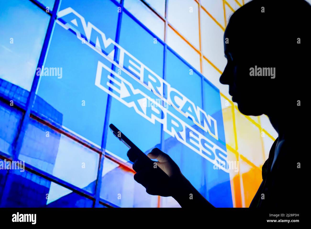 Hand holding american express credit hi-res stock photography and images -  Alamy