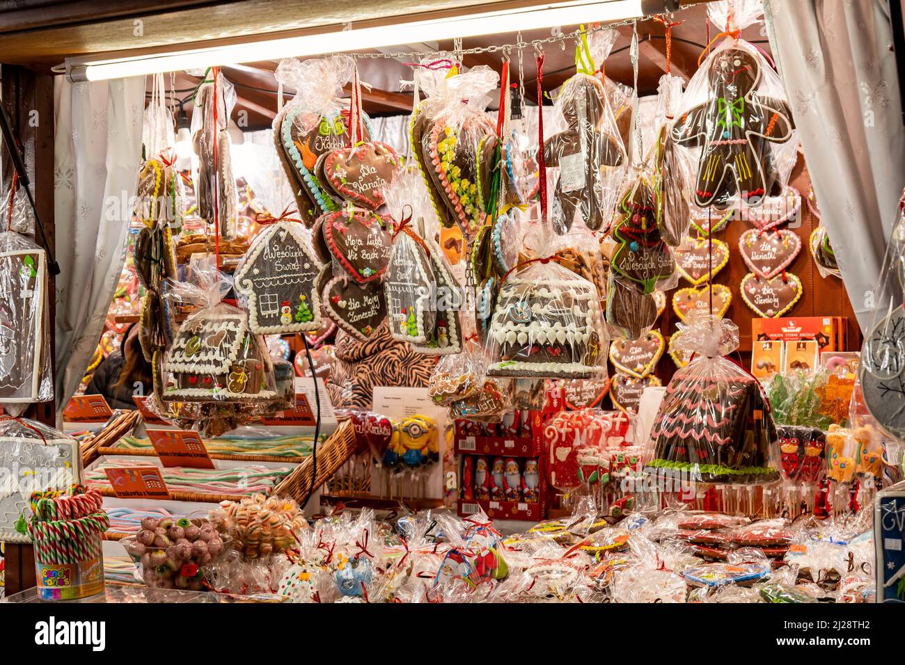 Krakow, Poland, lots of sweets on sale, traditional festival market