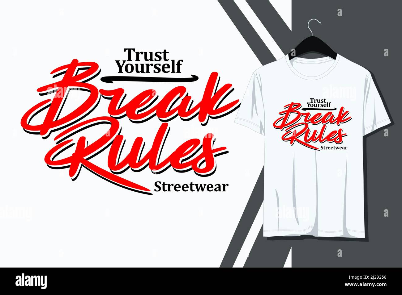 Typography design break rules vector illustration to print on t-shirts