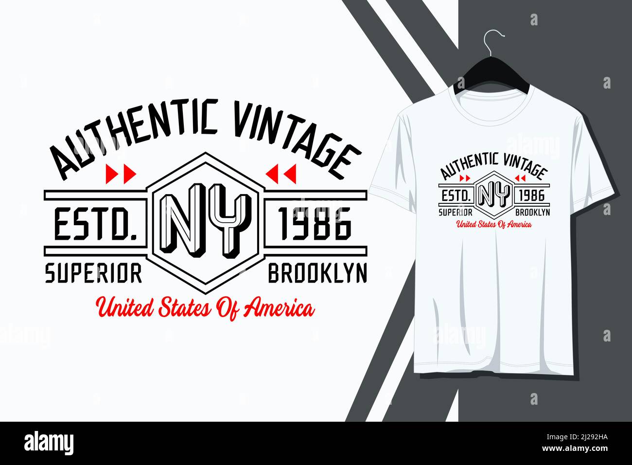 Typography authentic vintage New York vector illustration to print on t-shirts front view and other uses Stock Vector