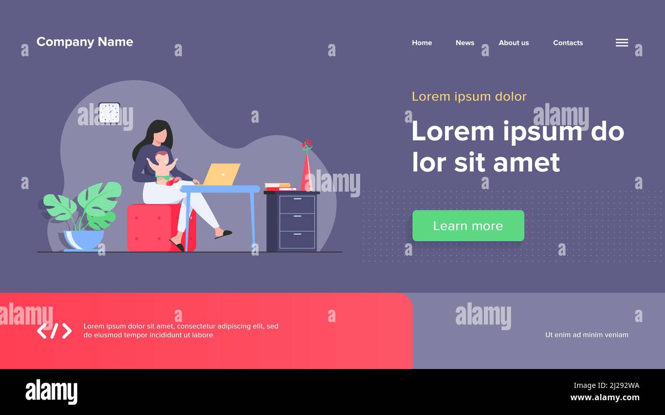 Freelance businesswoman in home Stock Vector Images - Alamy