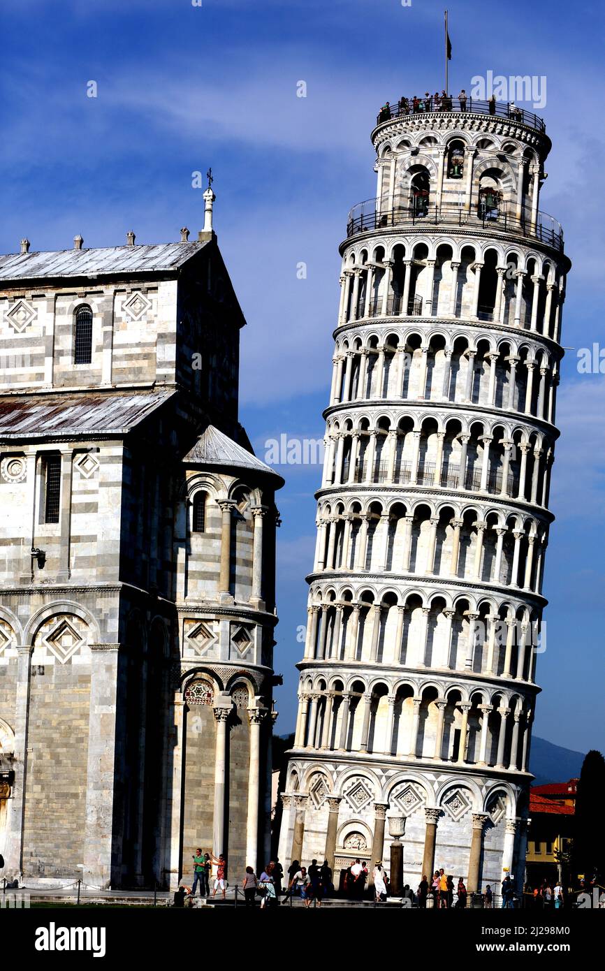 The Duomo and Leaning Tower in Pisa Italy Stock Photo