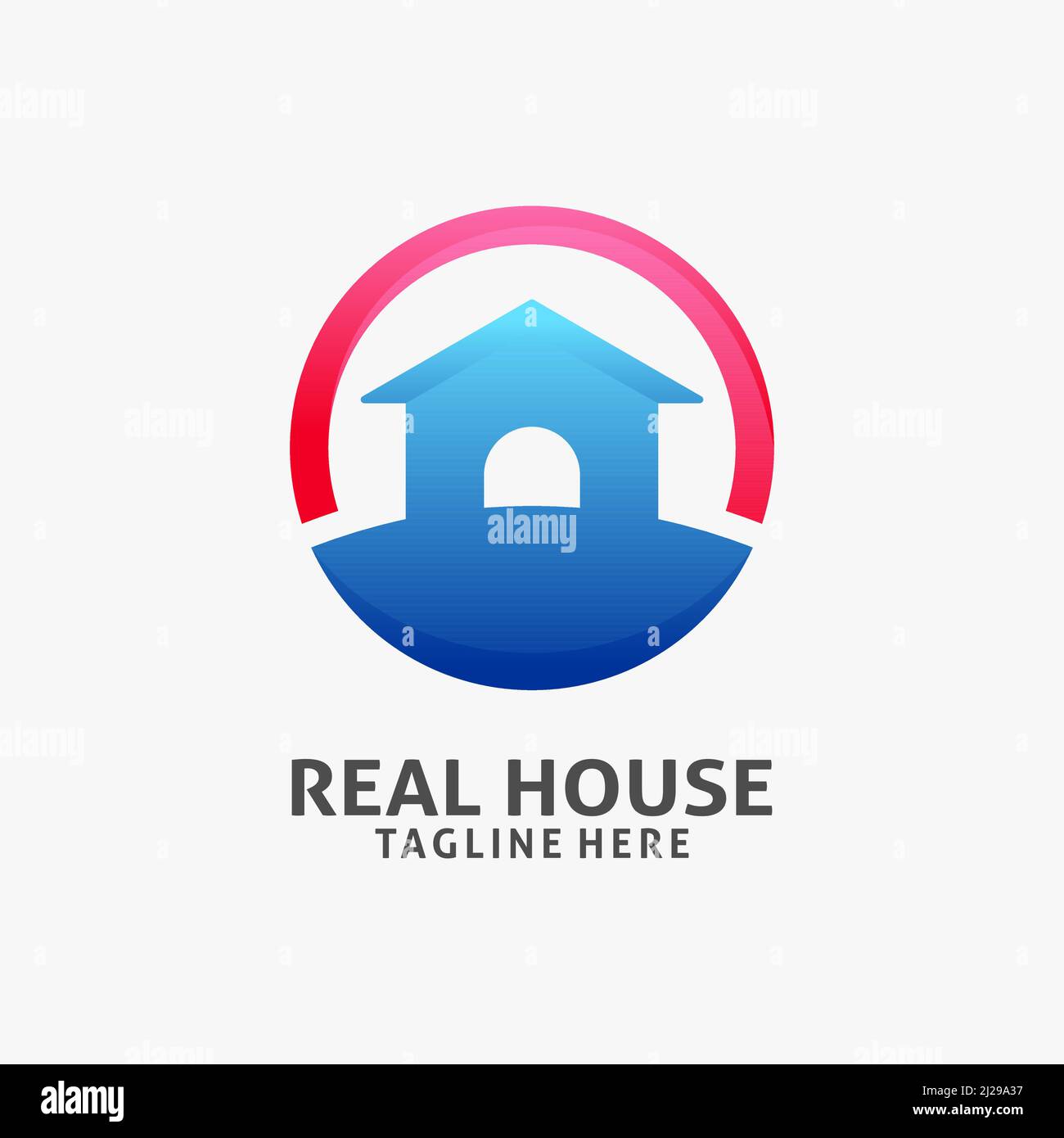Circle house logo design Stock Vector