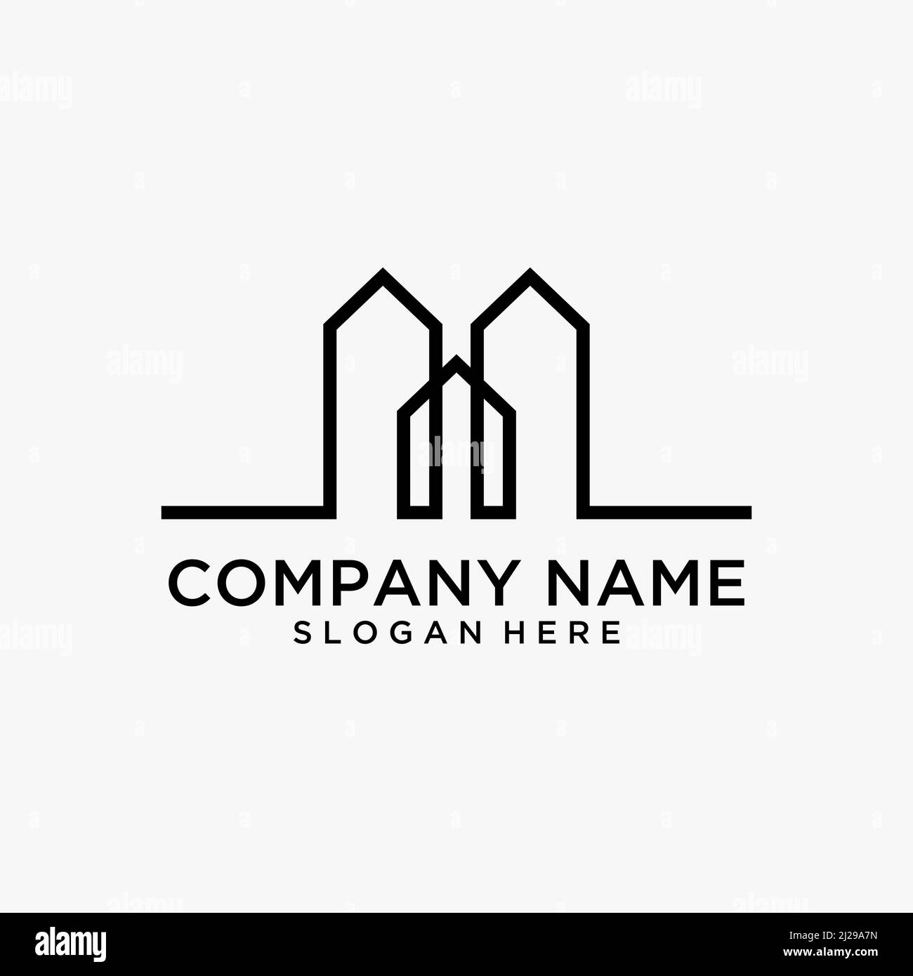 Line building logo design Stock Vector Image & Art - Alamy