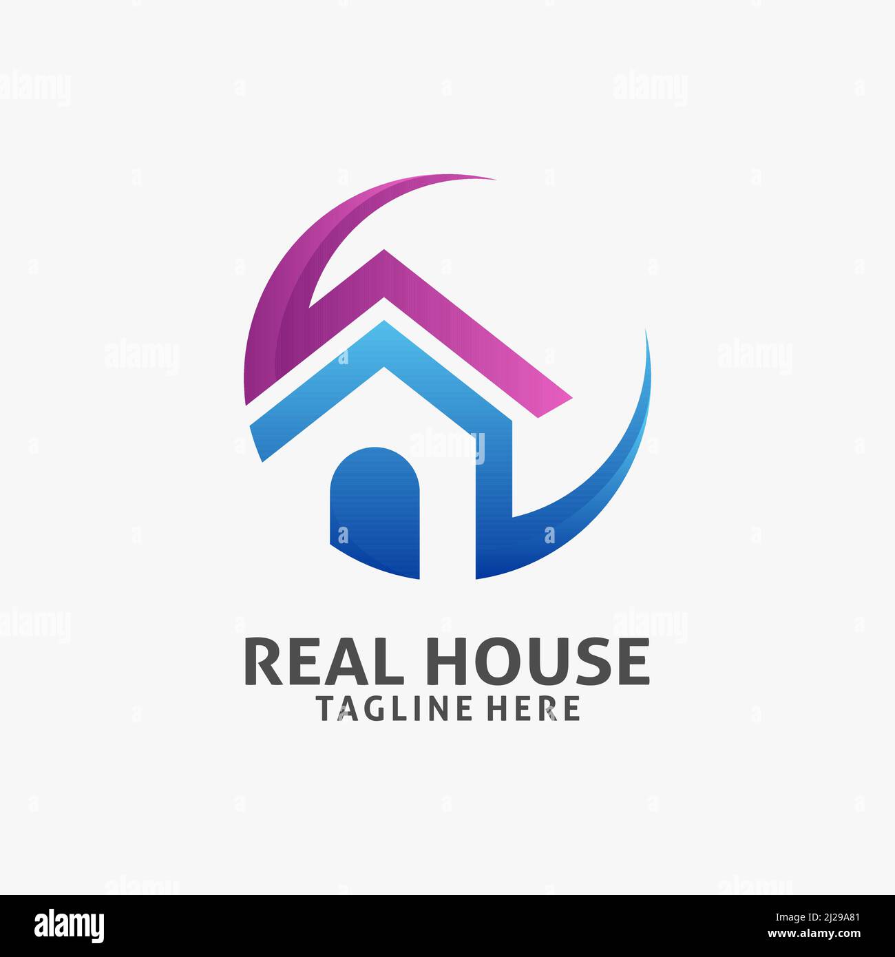 Circle house logo design Stock Vector