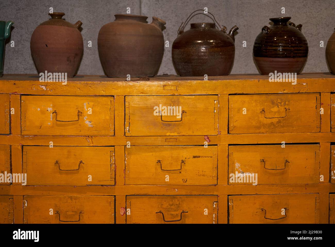 Herbal medicine and Chinese medicine pot in a Chinese herbal