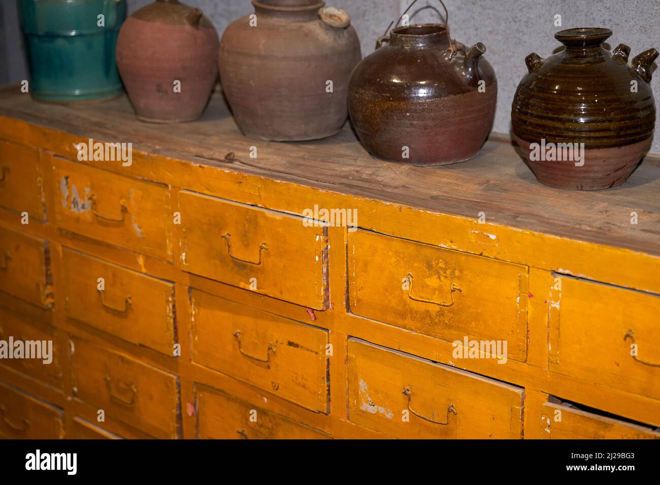 Herbal medicine and Chinese medicine pot in a Chinese herbal