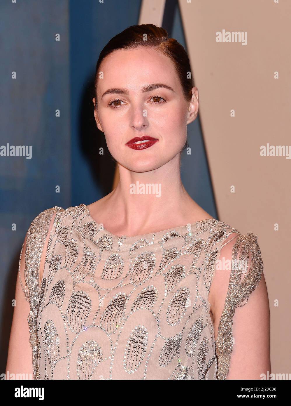 BEVERLY HILLS, CA - MARCH 27: Renate Reinsve attends the 2022 Vanity