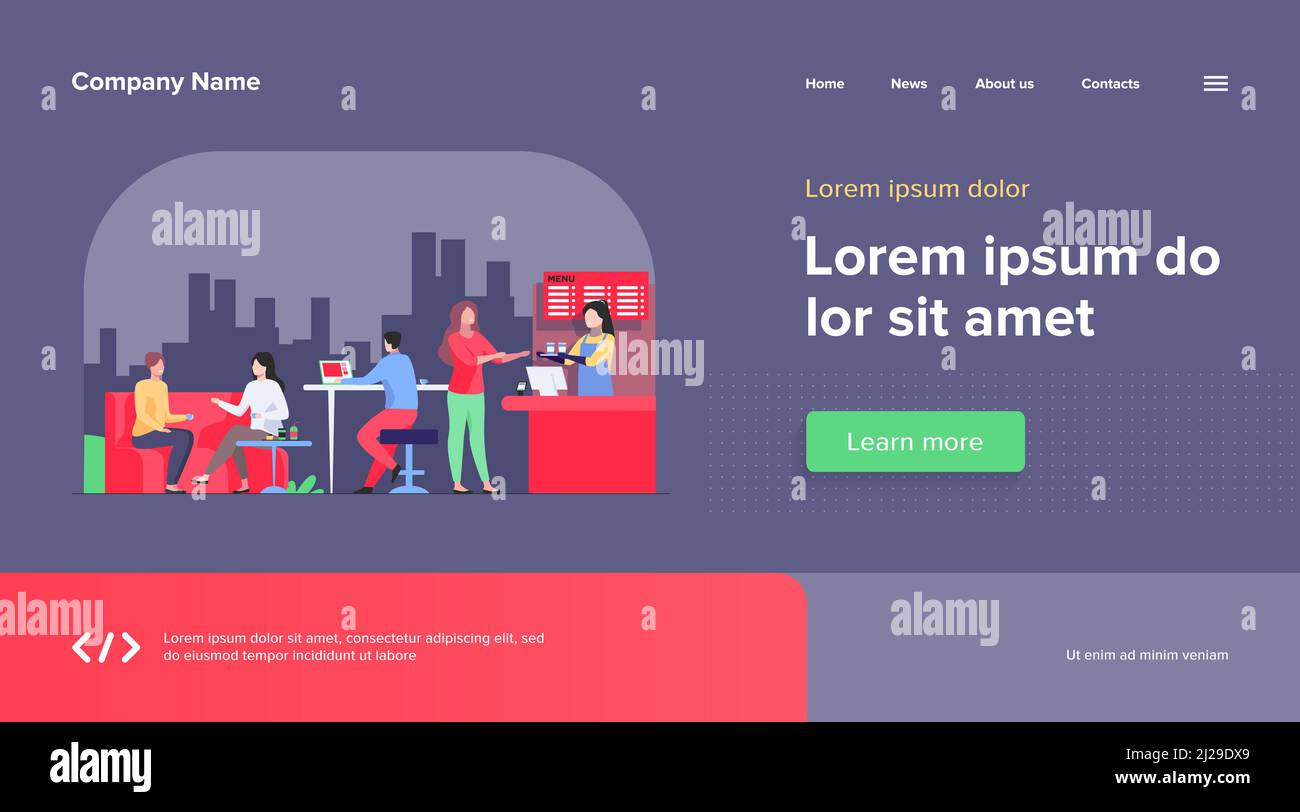 People meeting in cafe for lunch vector illustration. People sitting at tables, drinking coffee