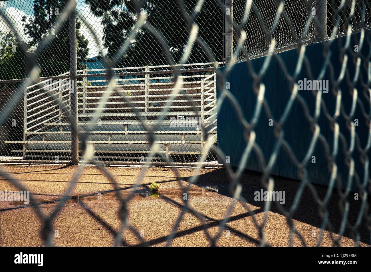 Wet baseball field after a rain storm Stock Photo Alamy