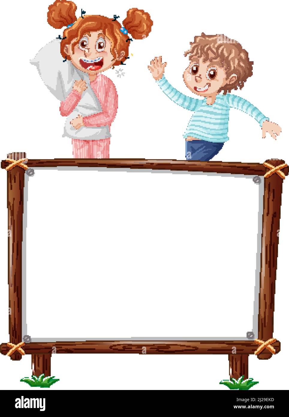 Board template with happy kids illustration Stock Vector Image & Art ...