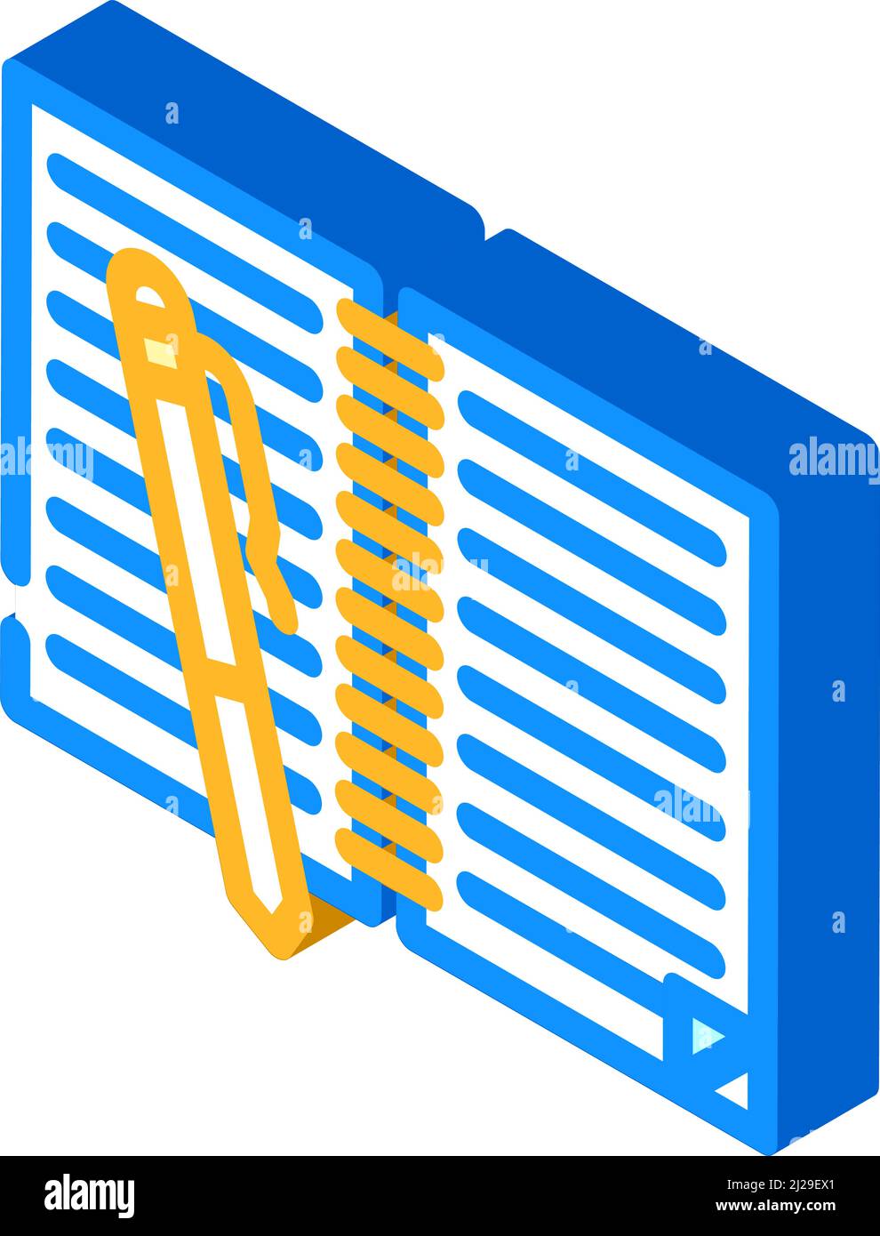 copybook and pen isometric icon vector illustration Stock Vector Image ...