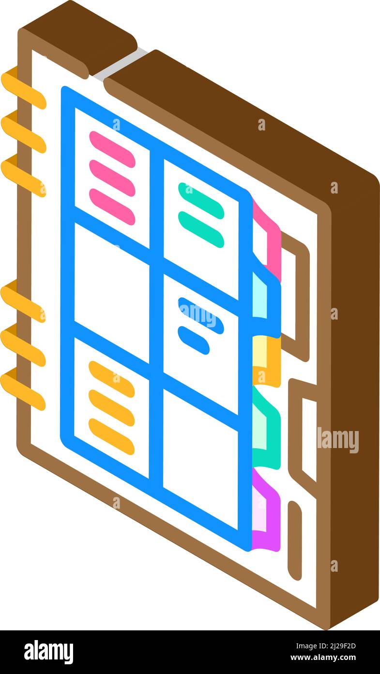 organizer book isometric icon vector illustration Stock Vector Image ...