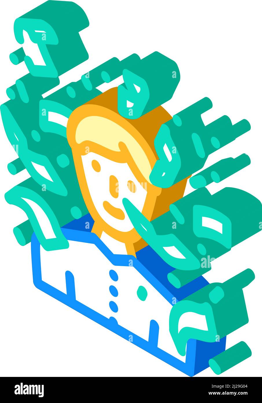 money fall wealth boss isometric icon vector illustration Stock Vector ...