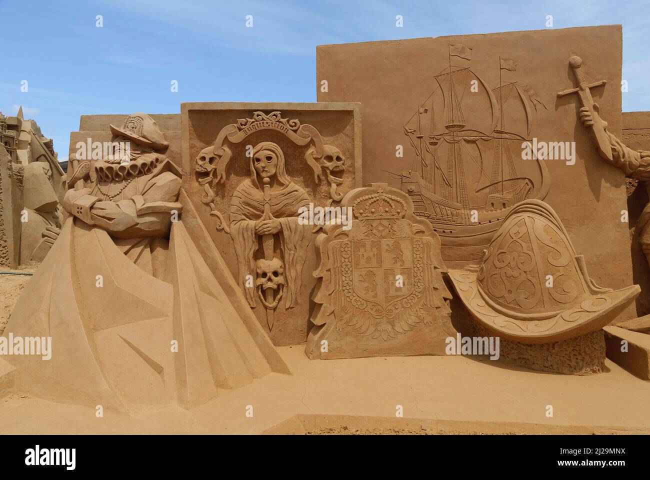 Frankston Sand Sculpting 2010 Great Moments In History Stock Photo frankston-sand-sculpting-2010-great-moments-in-history-stock-photo