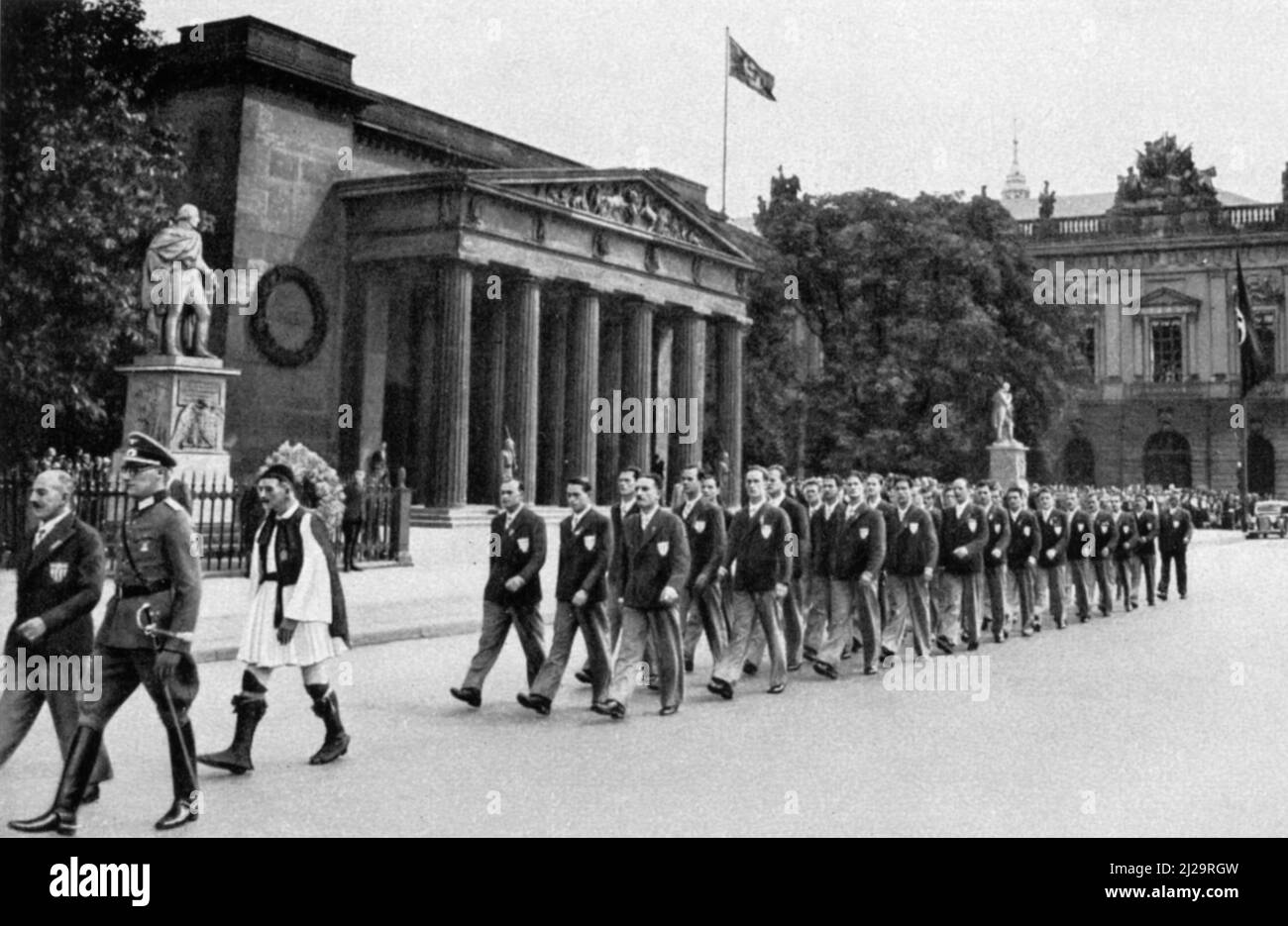 The Olympic Expedition Greece with Spyridon Luis, winner of the 1896 Marathon, opening 1 August 1936 Stock Photo