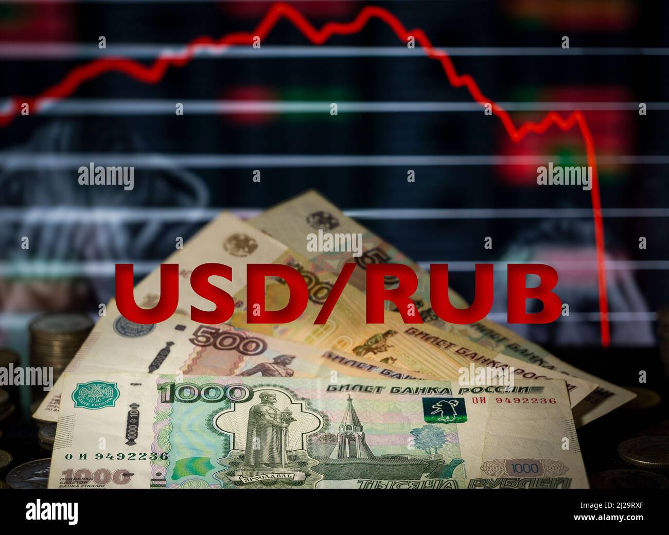 Ruble usd rate hi-res stock photography and images - Alamy