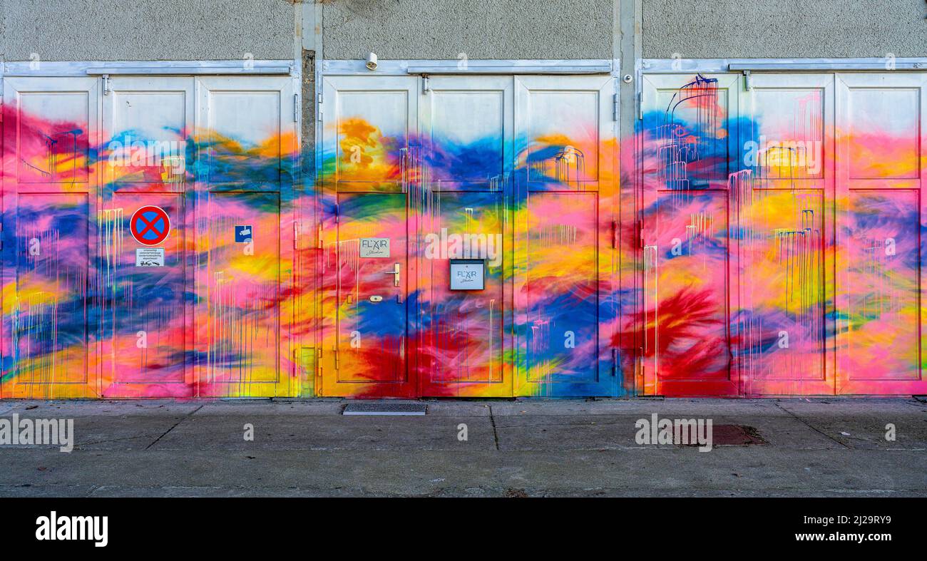Colourful design on hall doors, Berlin, Germany Stock Photo Alamy