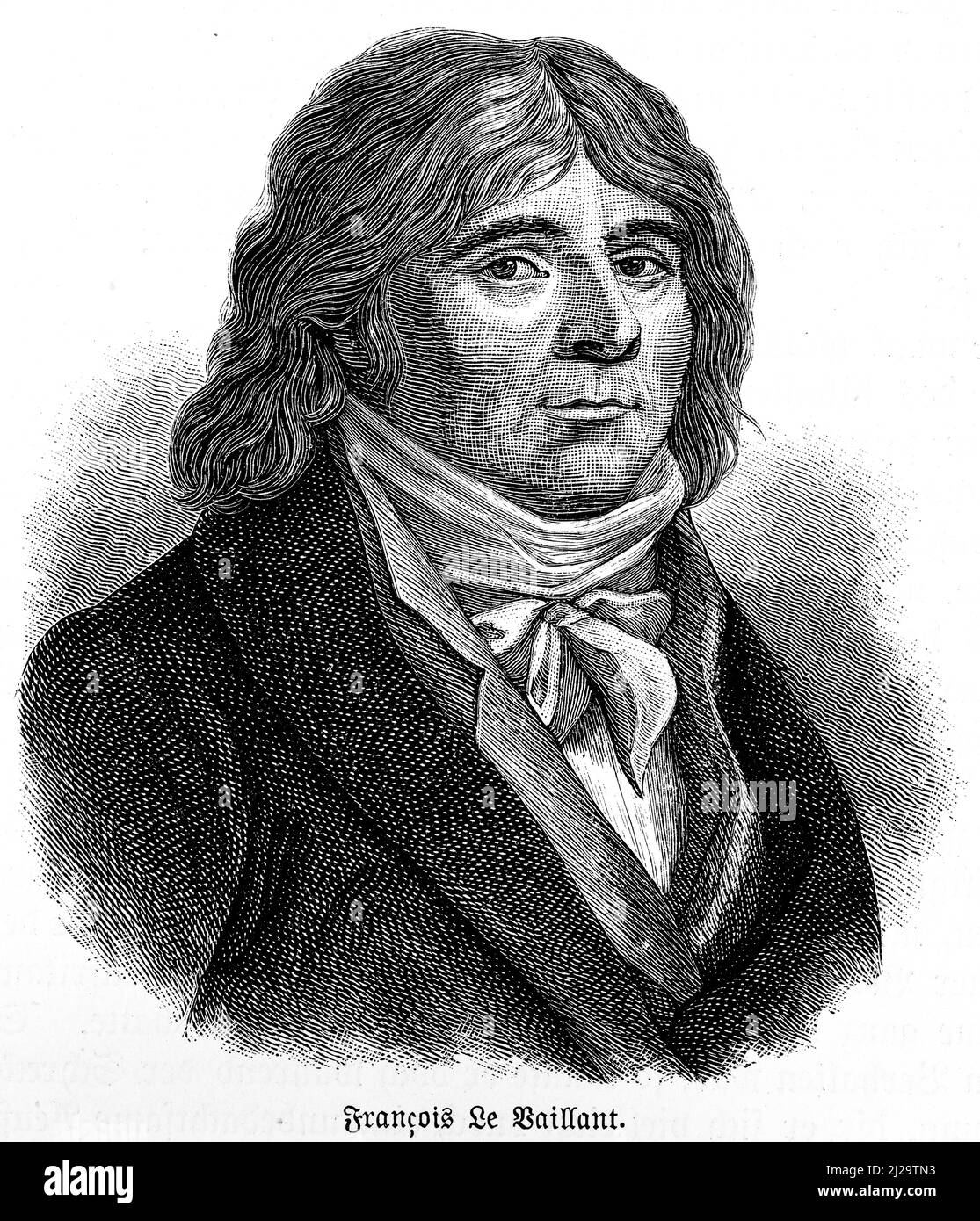 Francois Le Vaillant (1753 1824), Levaillant, portrait, man, long hair