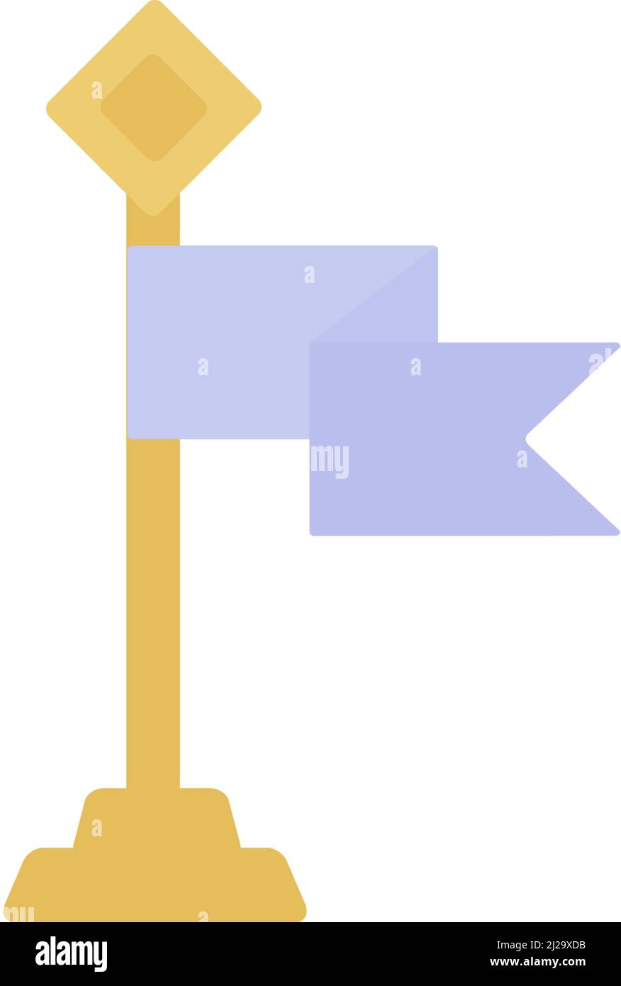 Flag stick icon vector. Isolated flat pointer. Golf pole pin shape