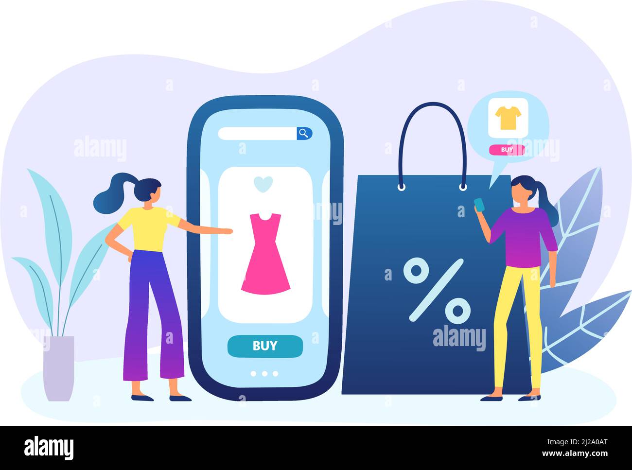 People buying in online shop with smartphone Stock Vector