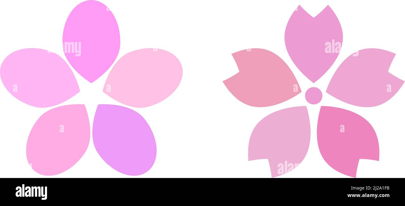 Colorful cherry blossom icon set. Editable vector Stock Vector Image ...