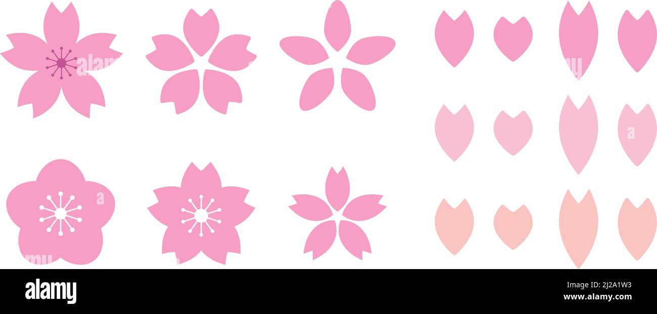 Cherry blossom icon set. Editable vector Stock Vector Image & Art - Alamy