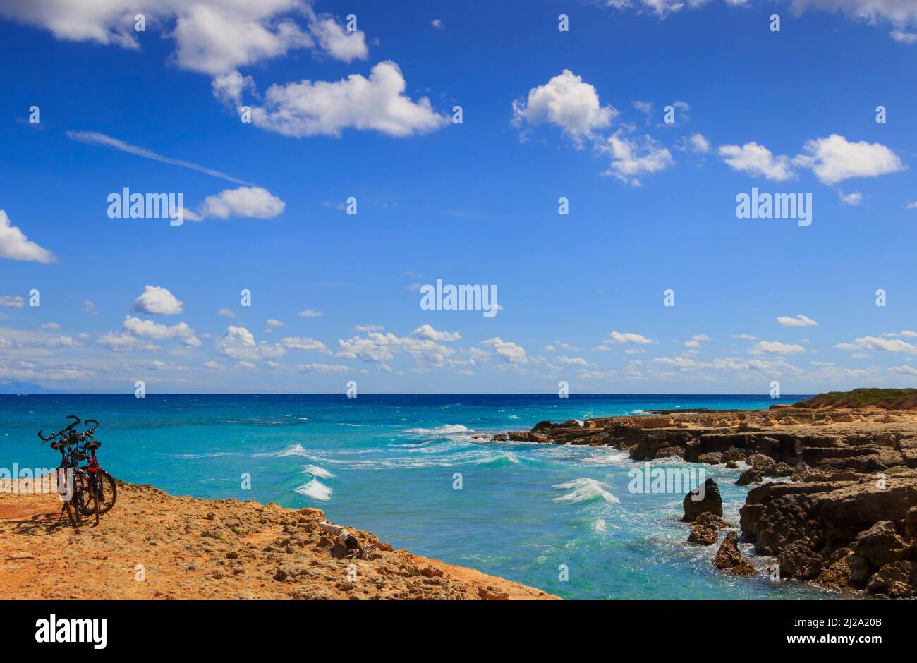 The most beautiful coast of Apulia: Torre Sant' Andrea, Otranto , ITALY (Lecce). Stock Photo
