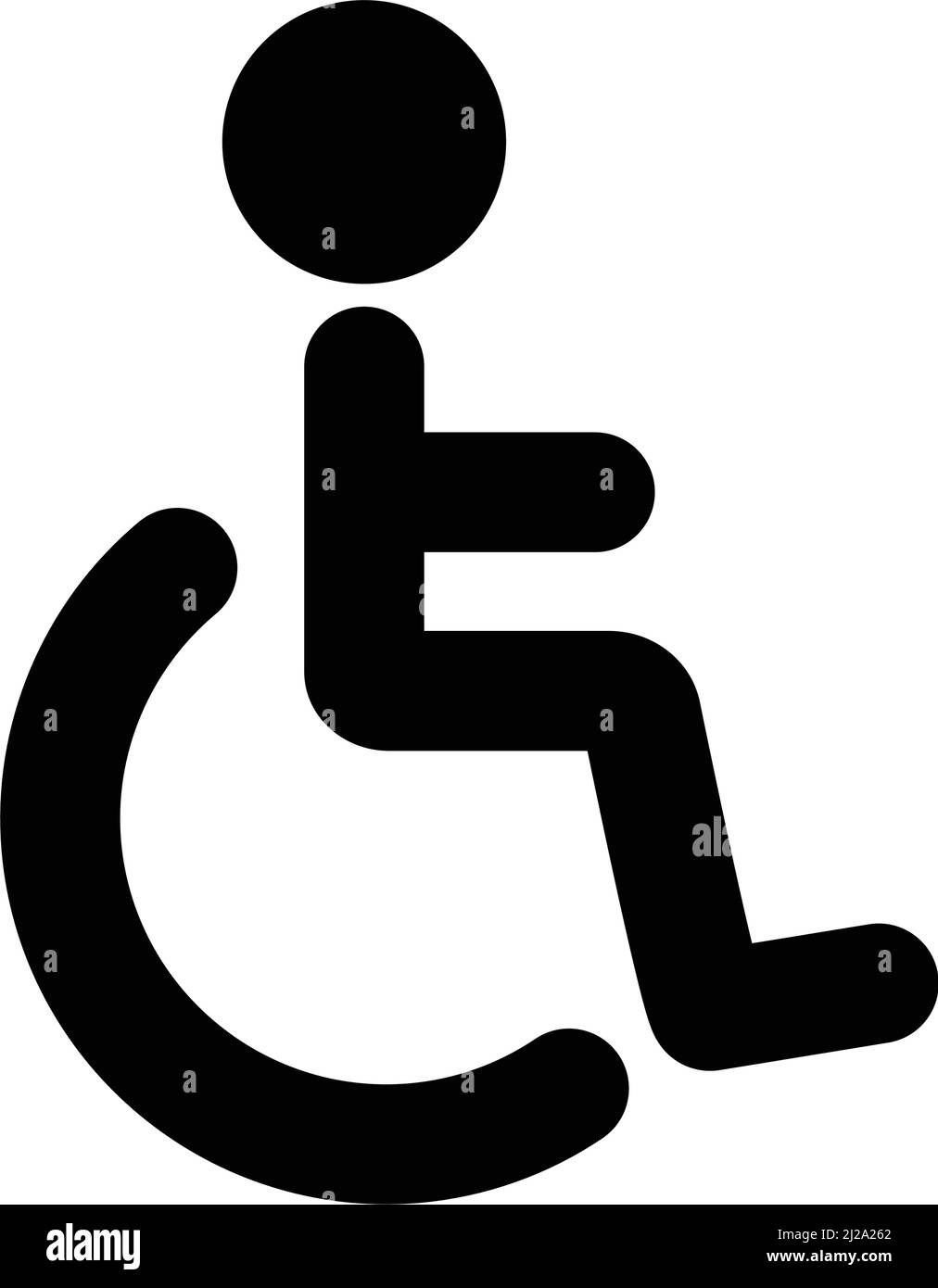 Wheelchair icon. Wheelchair-only parking sign. Editable vector. Stock Vector