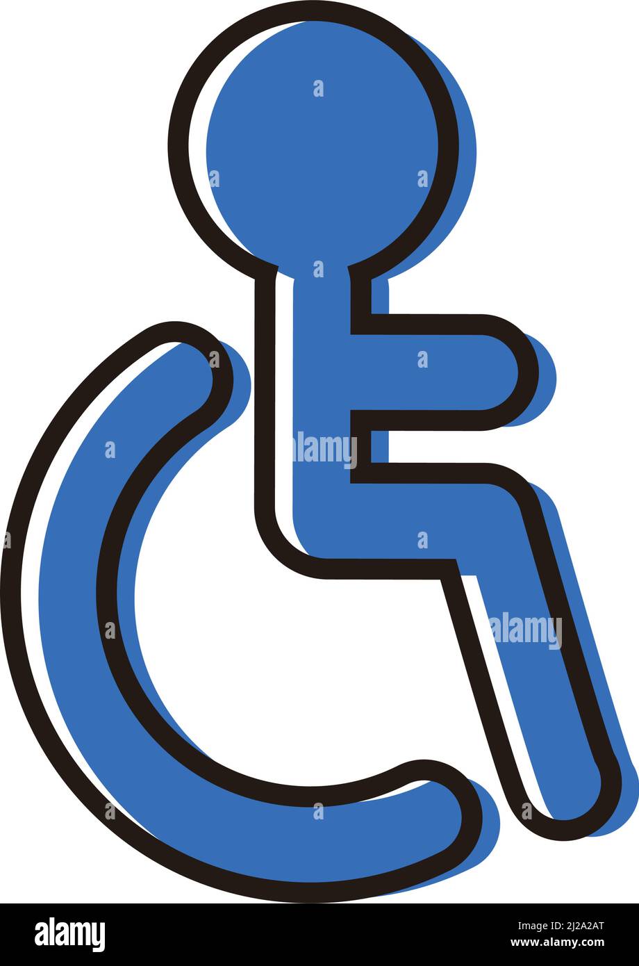 Modern wheelchair icon. Editable vector. Stock Vector