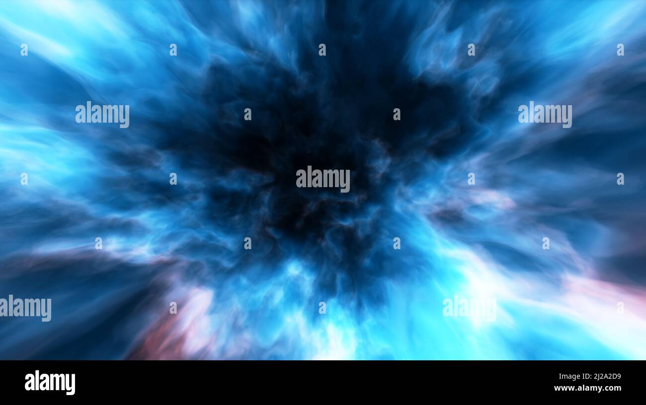 Planetary nebula in space. Cloud of ionized gas, collapse of star ...