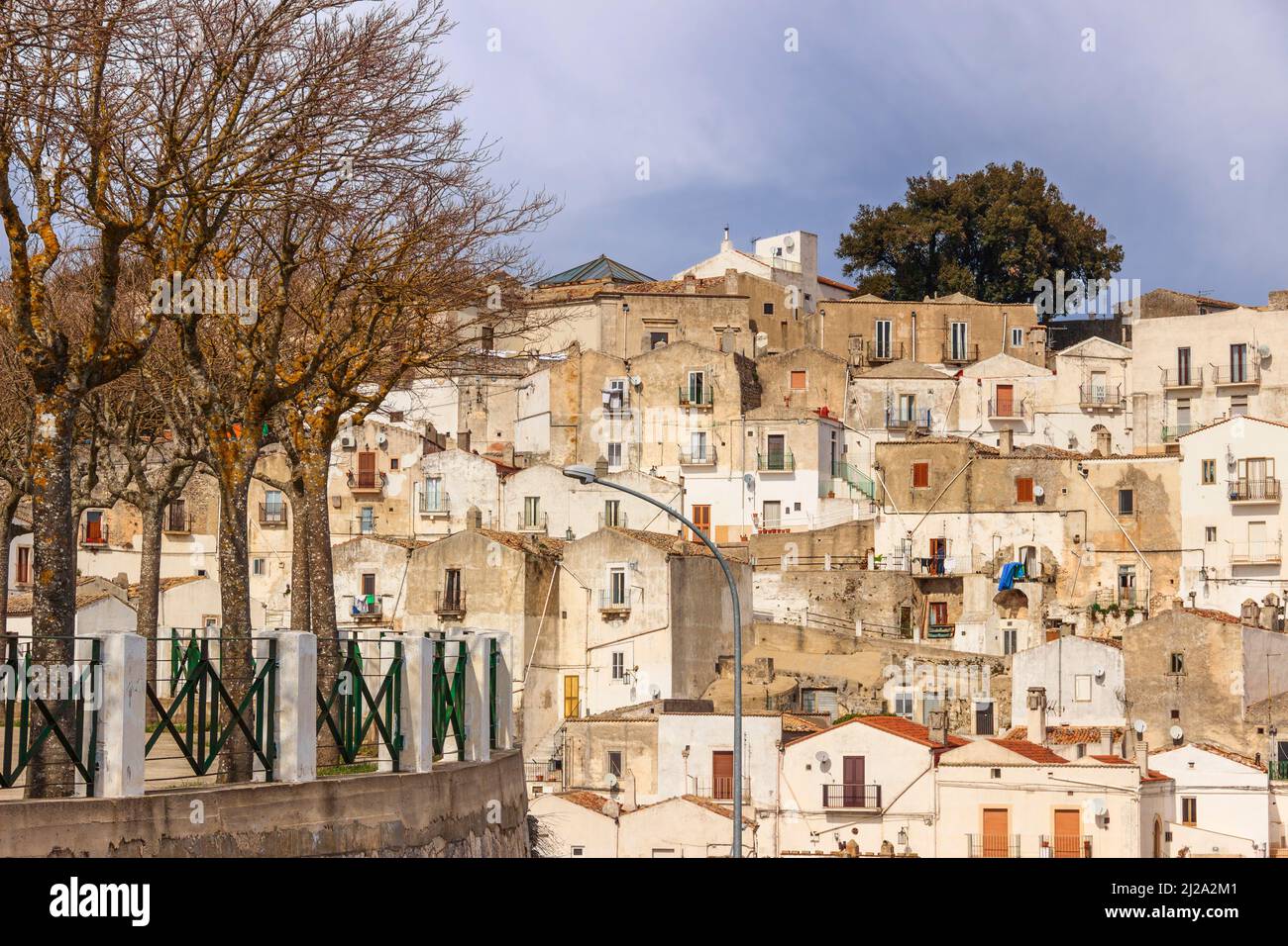 Monte Sant'Angelo is a town on the slopes of Gargano in Apulia, Italy. Stock Photo