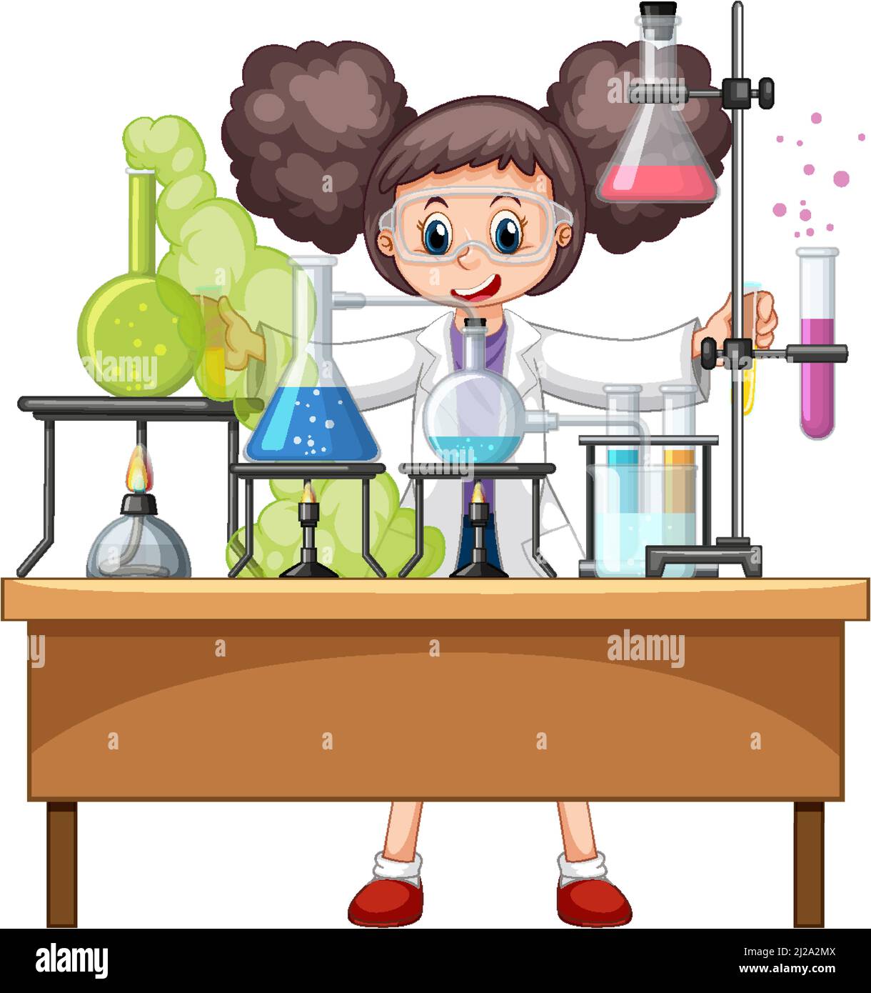 Scientist doing experiment in the lab illustration Stock Vector Image ...
