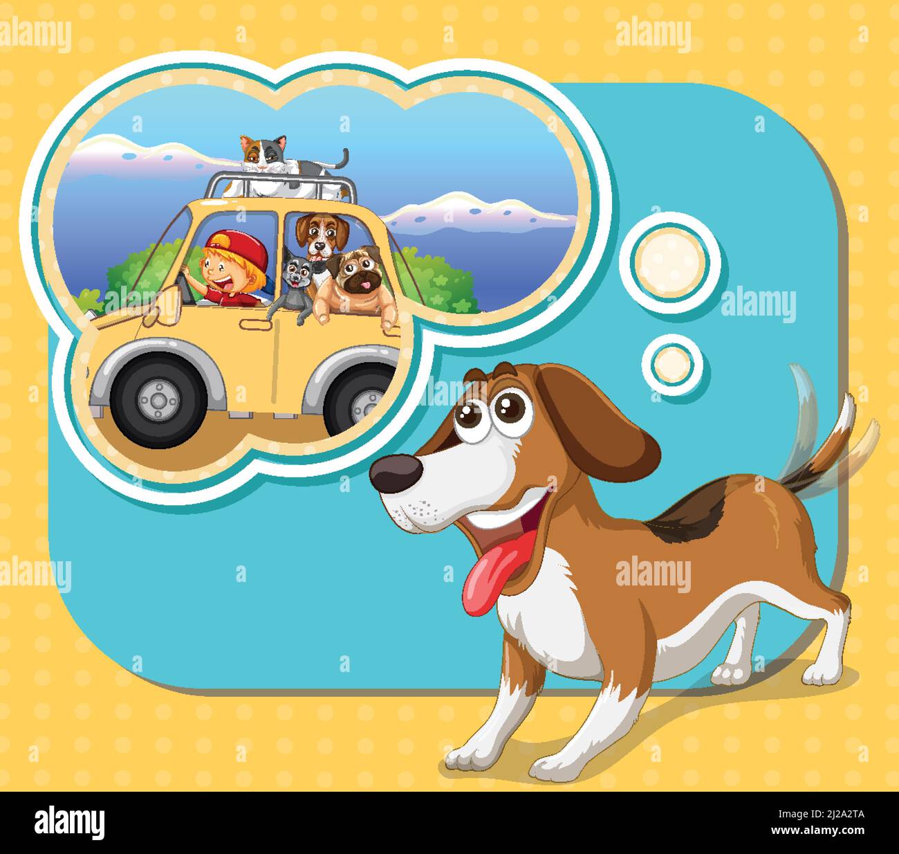 A frame with a dog with an empty callout illustration Stock Vector Image &  Art - Alamy