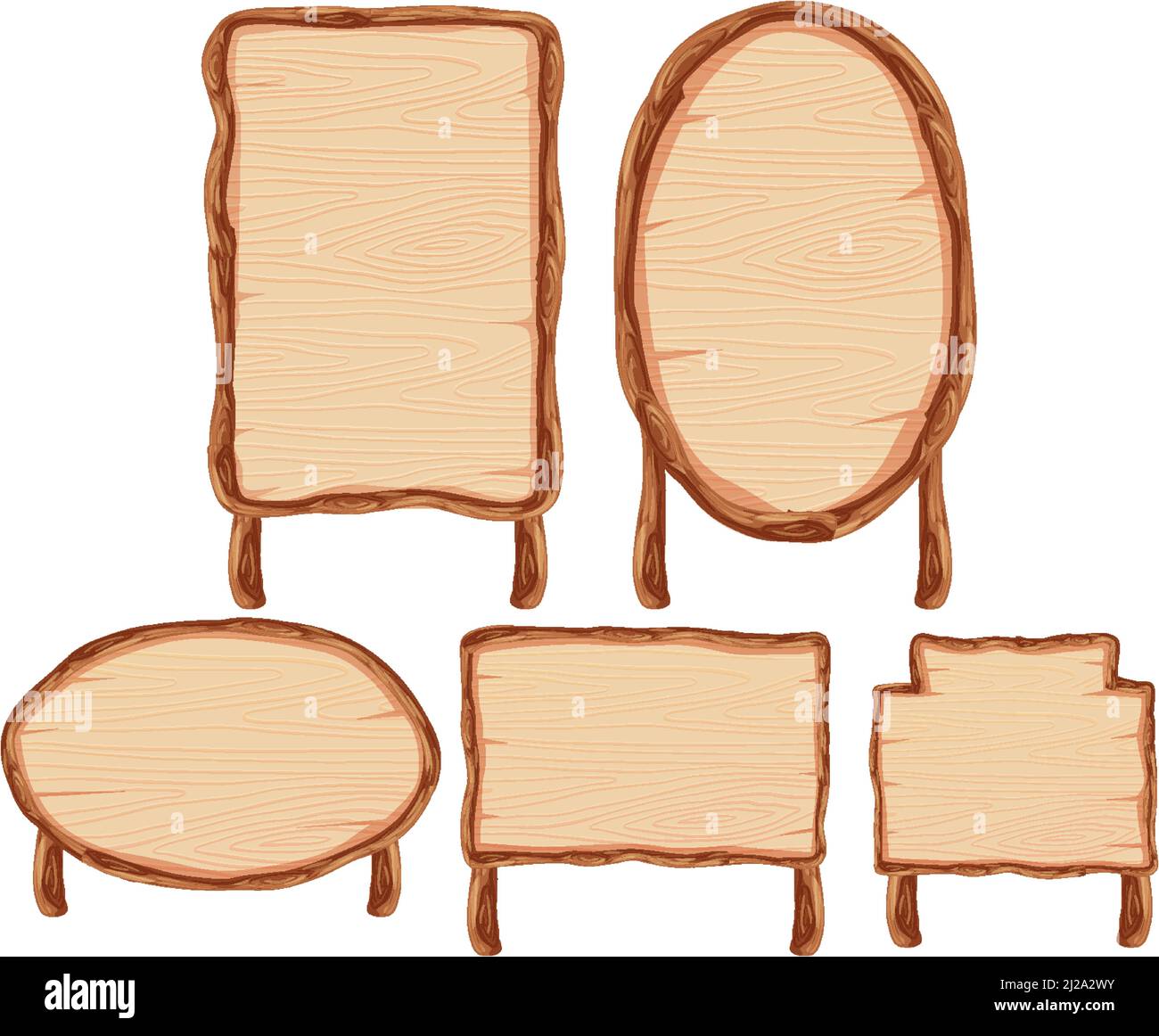Set of wooden sign banner illustration Stock Vector Image & Art - Alamy