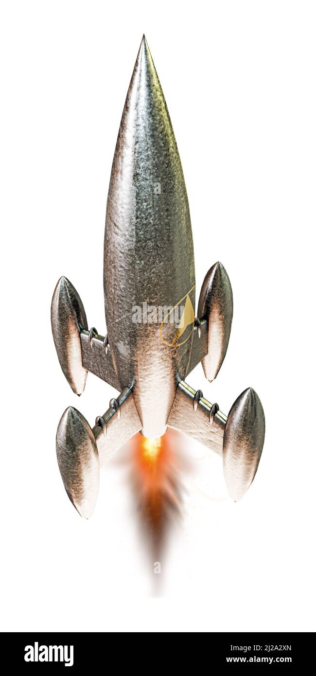 space rocket isolated on white background 3d illustration Stock Photo ...