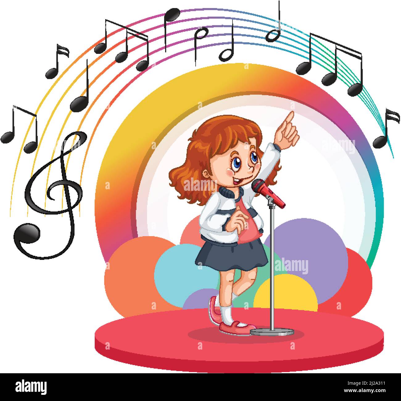 Cute cartoon character with music instrument illustration Stock Vector  Image & Art - Alamy