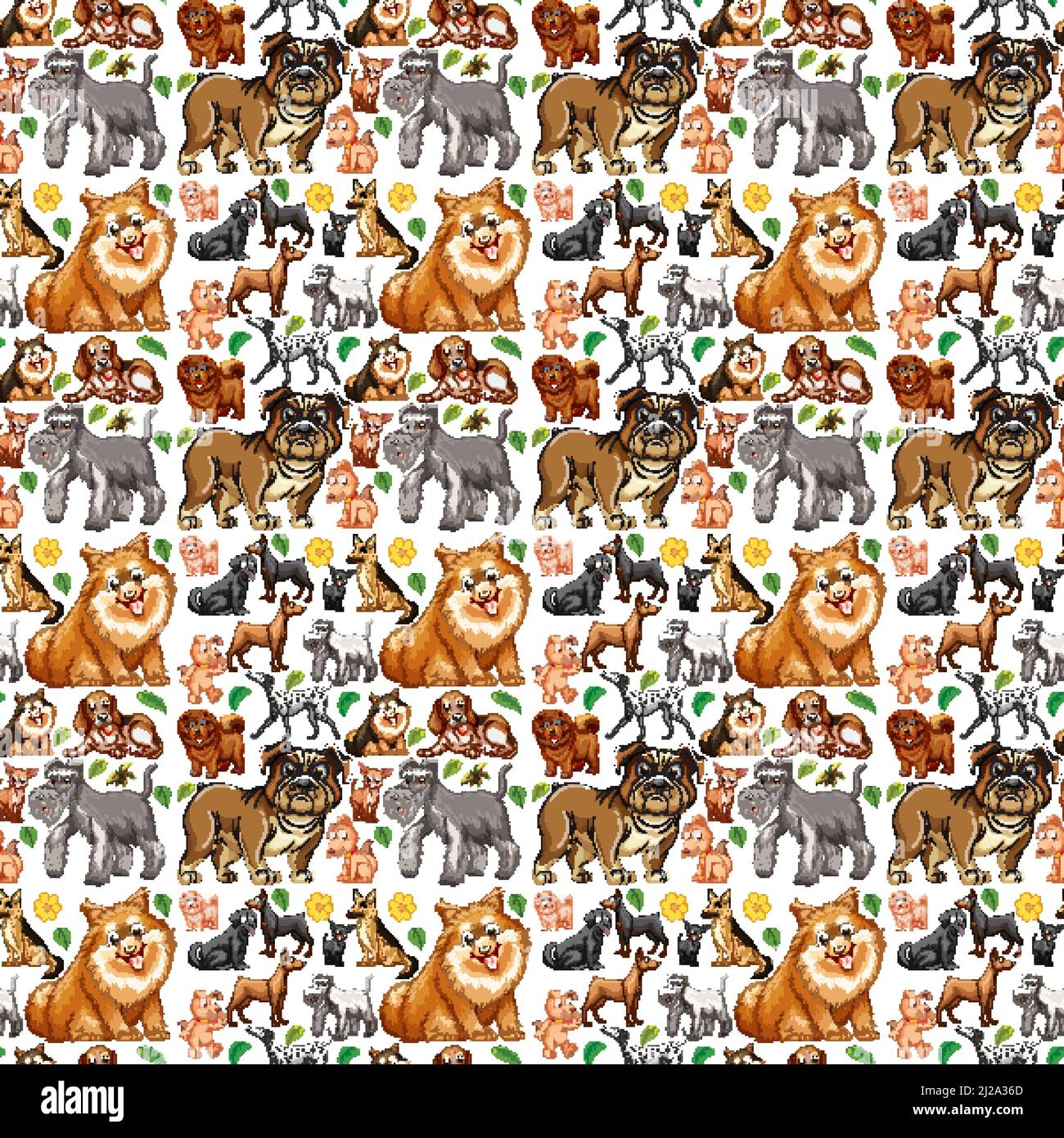 Cute animals cartoon seamless background illustration Stock Vector ...
