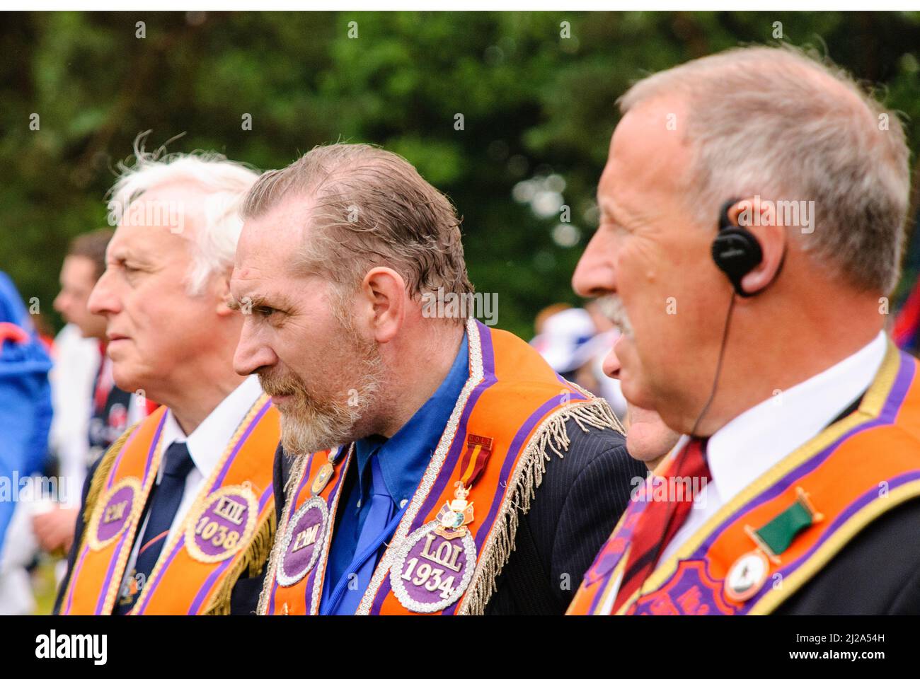 Belfast, Northern Ireland.  12th July 2007.  Orange Order hold their annual religious service at the 12th July celebrations Stock Photo