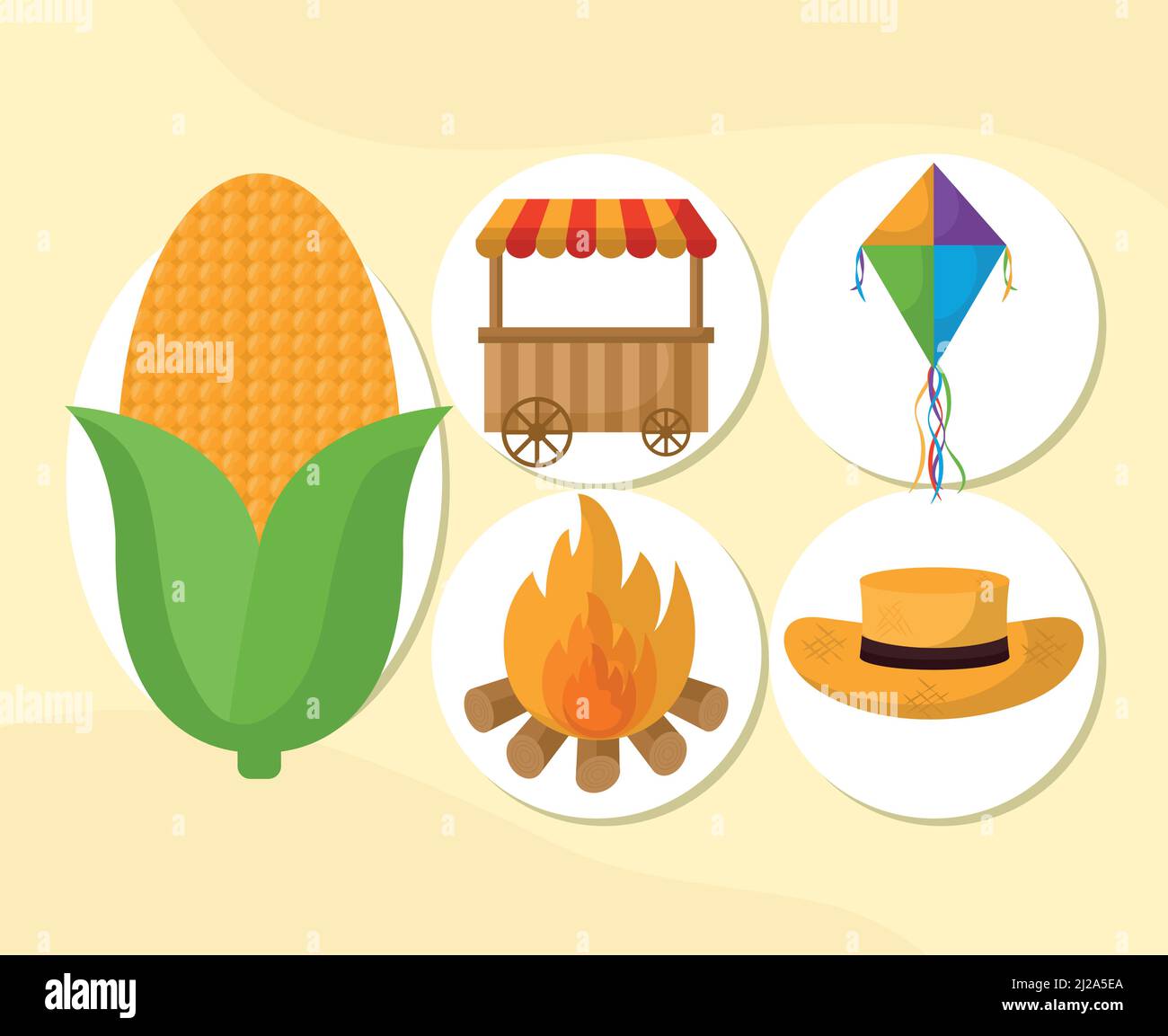 party junina icons Stock Vector